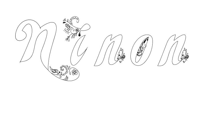Coloriage Ninon - Prénom à imprimer