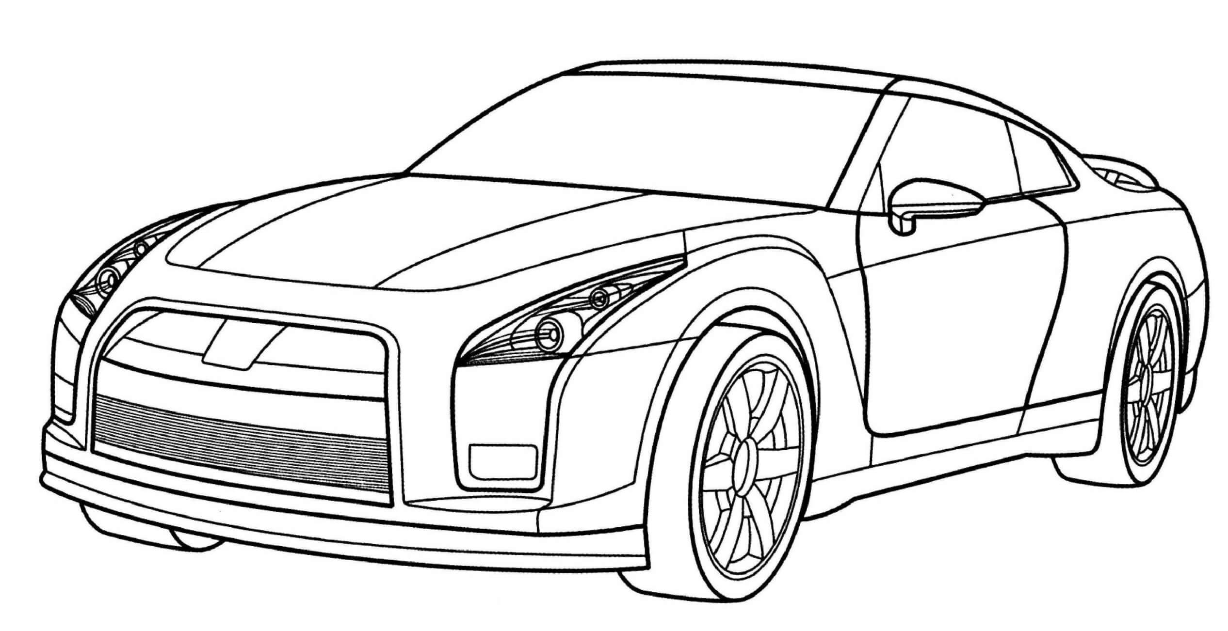 Coloriage Nissan Gt R Sport - Voiture à imprimer