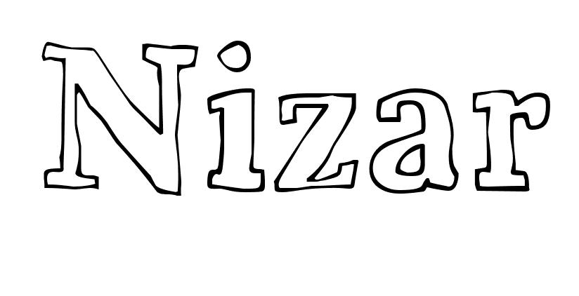 Coloriage Nizar - Prénom à imprimer