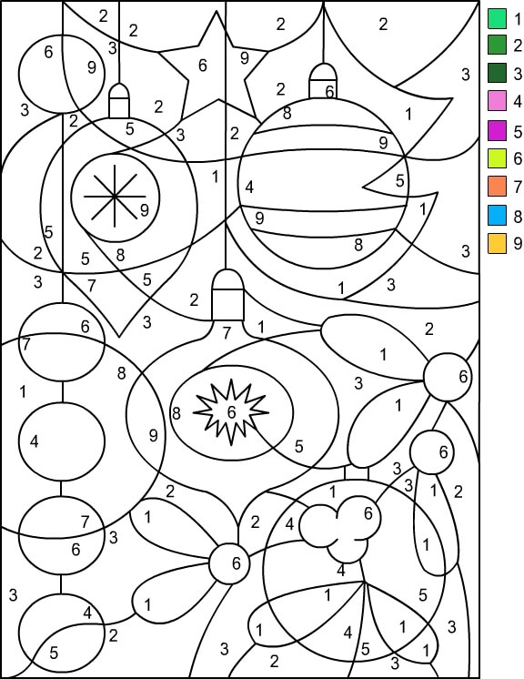 Coloriage Noël Par Numéro Chiffre Magique - Magique noel à imprimer