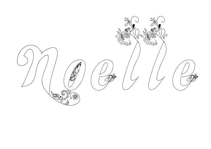 Coloriage Noelle - Prénom à imprimer
