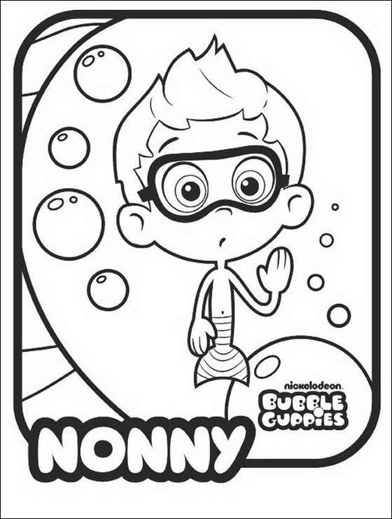 Coloriage Nonny Bubble Guppies - Bubulle guppies à imprimer
