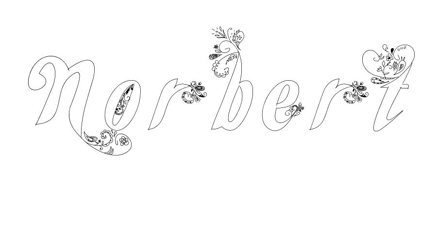 Coloriage Norbert - Prénom à imprimer