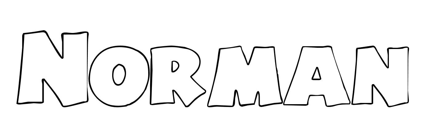 Coloriage Norman - Prénom à imprimer