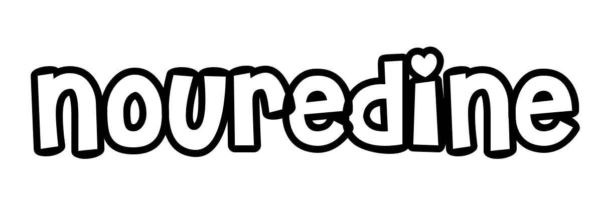 Coloriage Nouredine - Prénom à imprimer