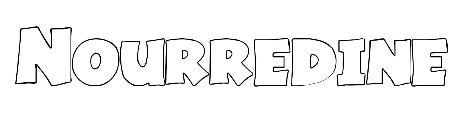 Coloriage Nourredine - Prénom à imprimer