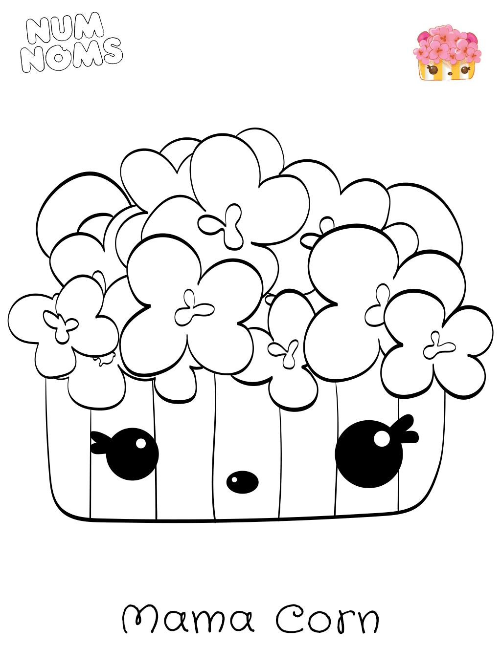 Coloriage Maman Maïs Num Noms - Saison 2 adorable - Num noms à imprimer
