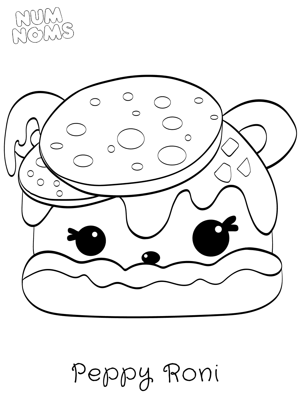 Coloriage Num Nums Pizza Peppy Roni - Num noms à imprimer