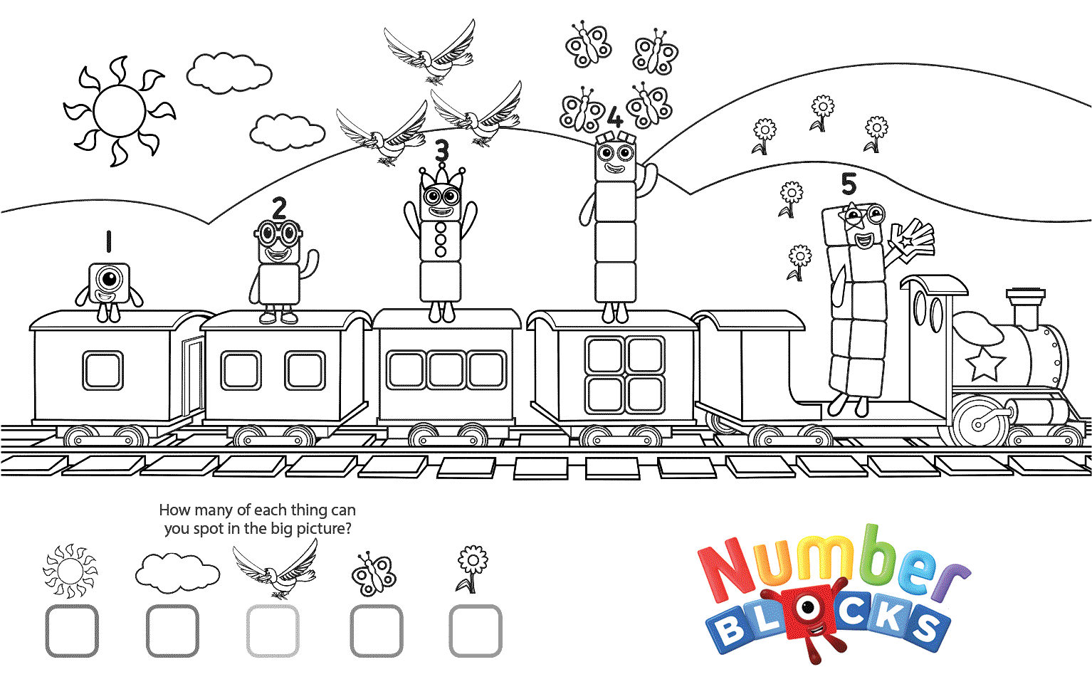 Coloriage Numberblocks Express - Numberblocks à imprimer