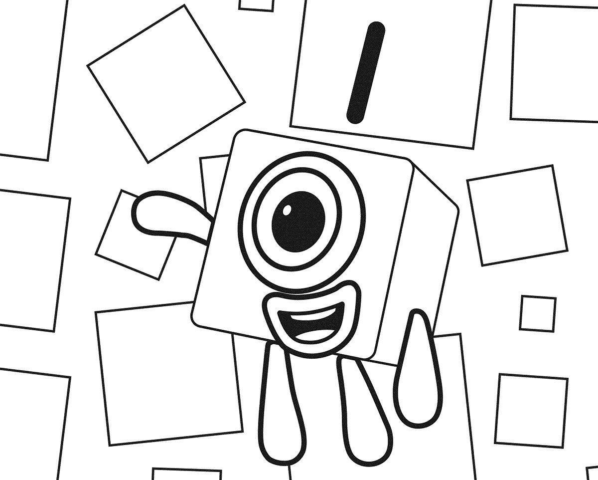 Coloriage Numberblocks Number 1 - Numberblocks à imprimer