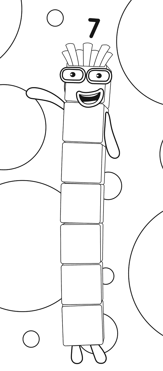 Coloriage Numberblocks Number 7 - Numberblocks à imprimer