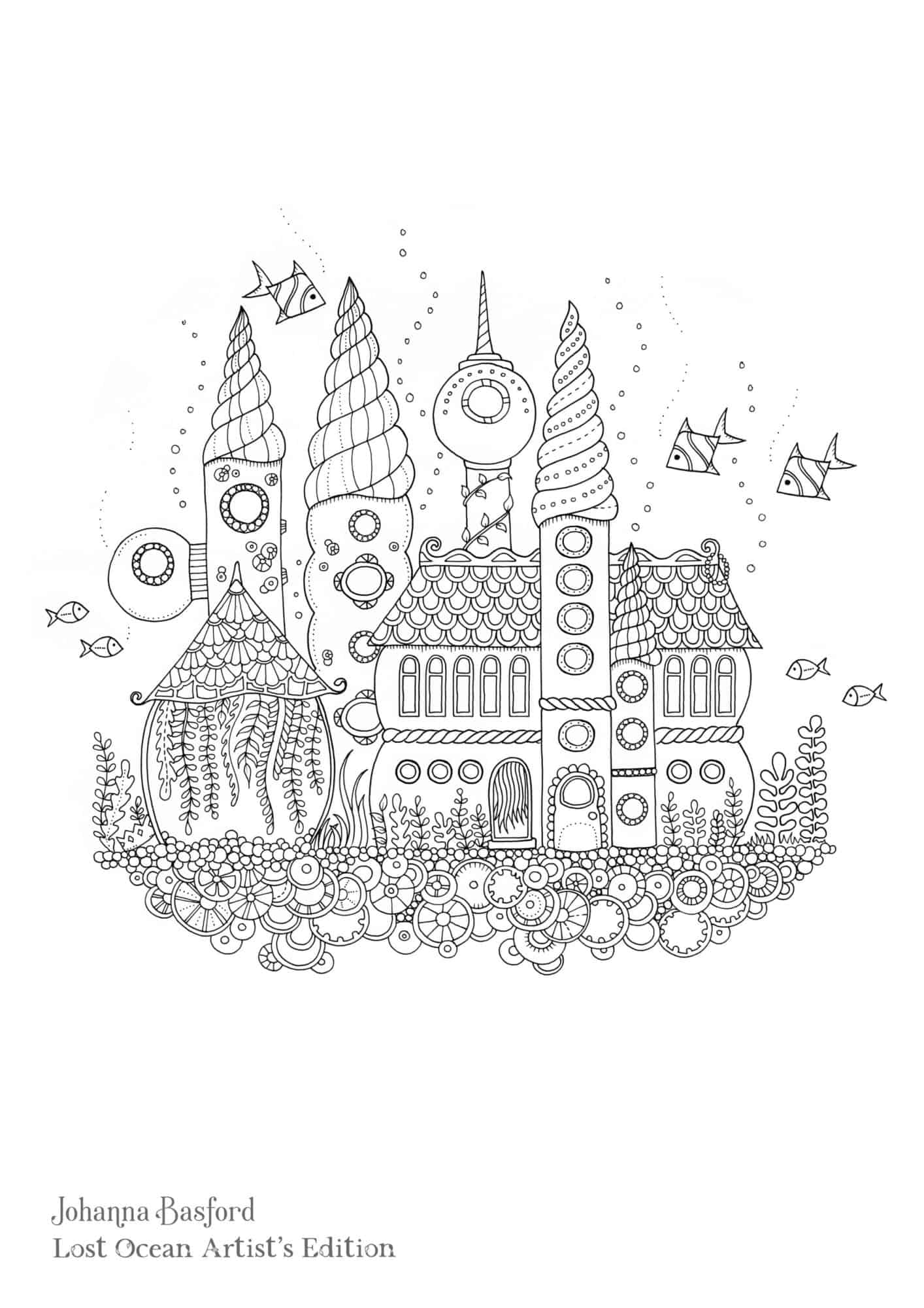 Coloriage Ocean Perdu - Adulte par johanna basford à imprimer