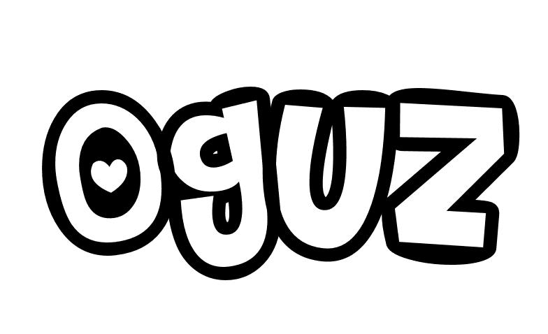 Coloriage Oguz - Prénom à imprimer