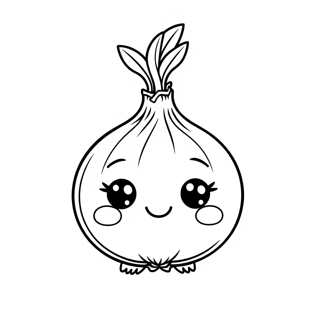 Coloriage Oignon Facile Légumes - Legumes à imprimer