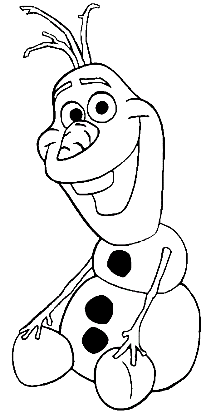 Coloriage Olaf Attend Anna Et Elsa - Olaf à imprimer