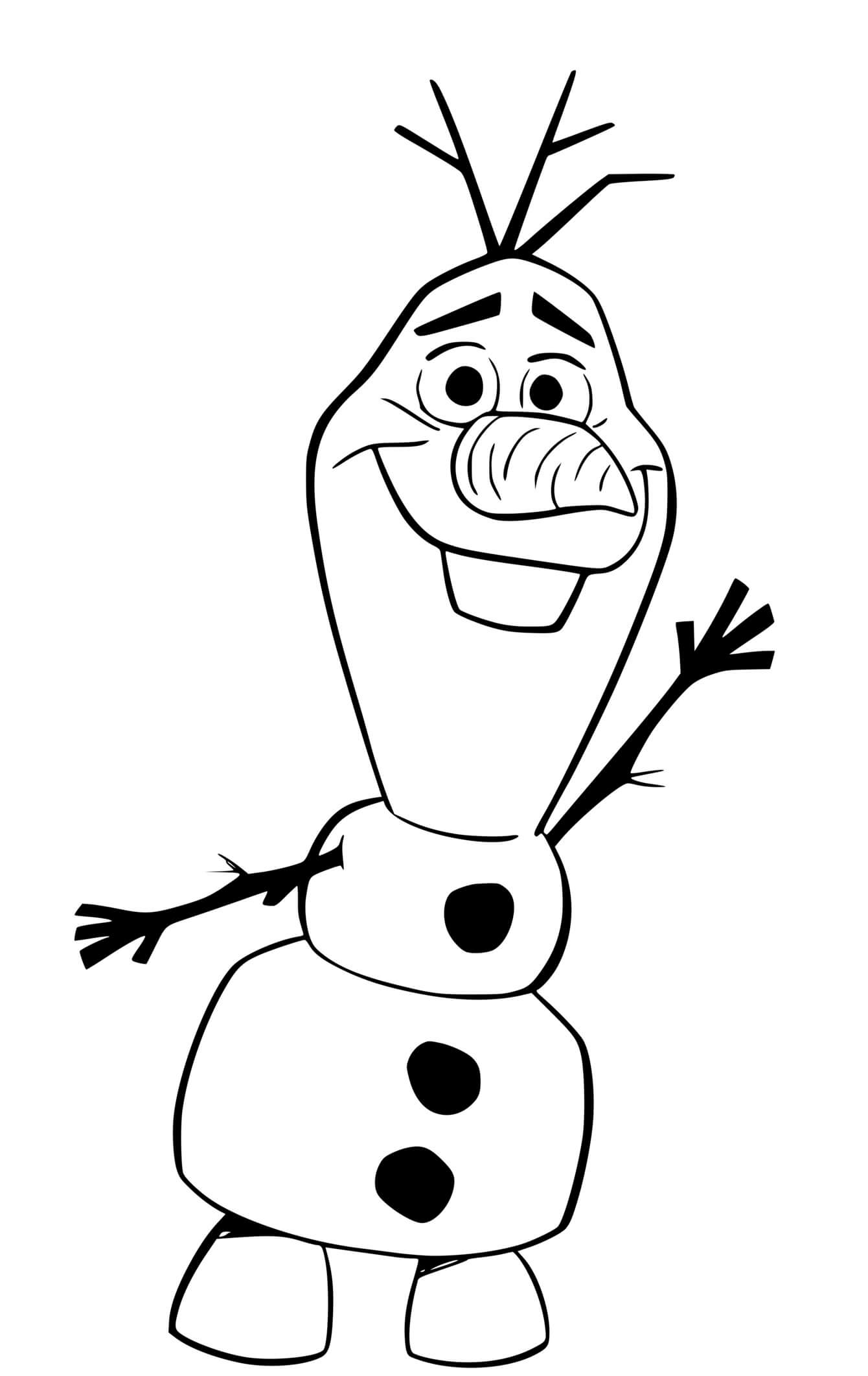 Coloriage Olaf Au Royaume D'Arendelle - La Reine des neiges 2 à imprimer
