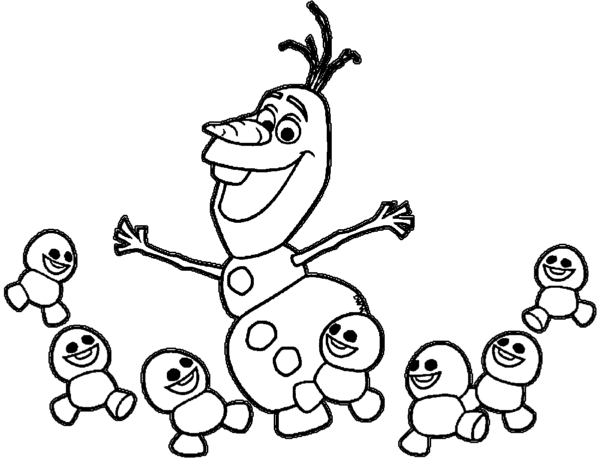 Coloriage Olaf Dance Avec Les Snowgies De La Reine Des Neiges - Olaf à imprimer