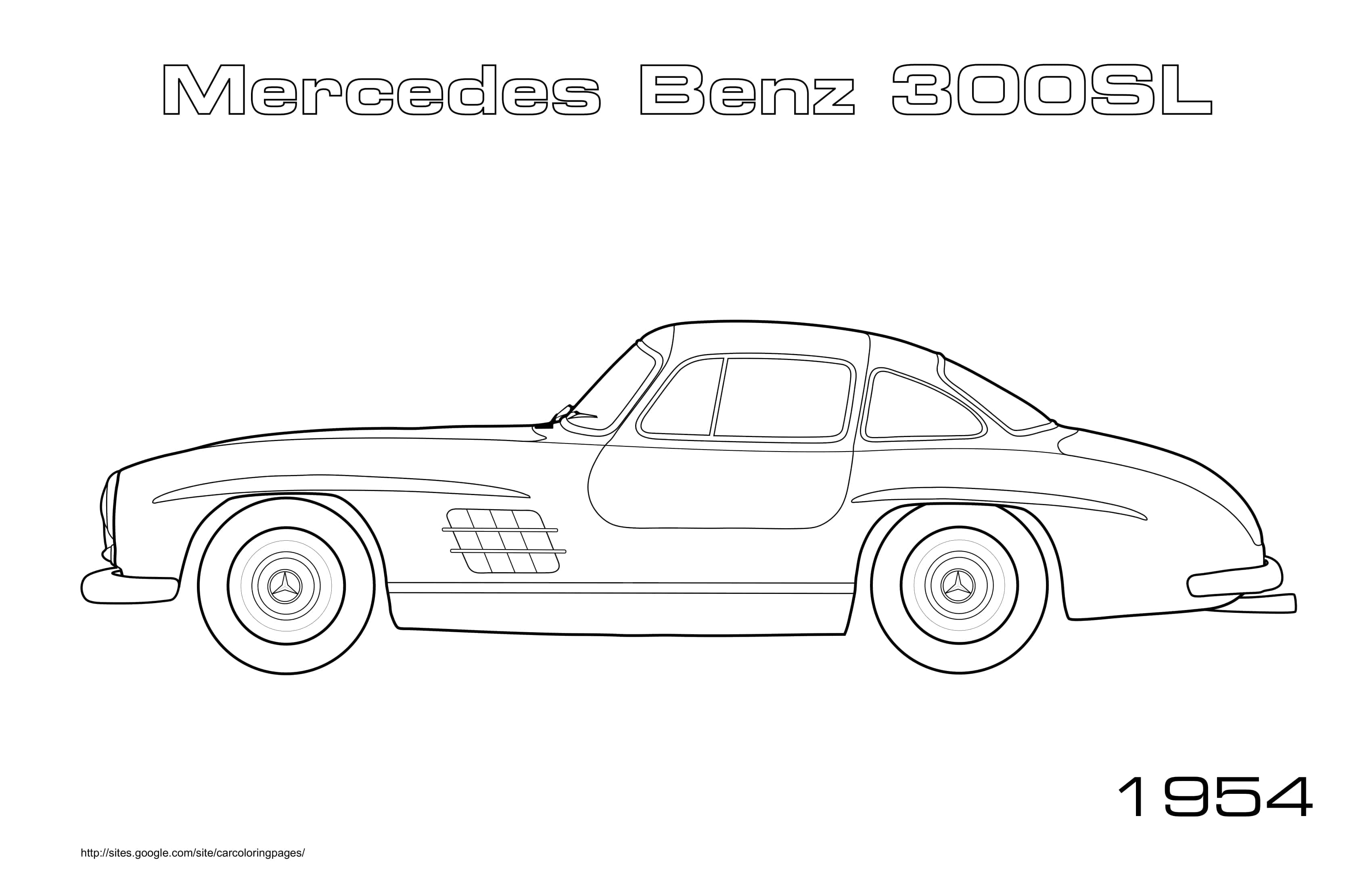 Coloriage Mercedes-Benz 300 SL 1954 sportive - Voiture à imprimer
