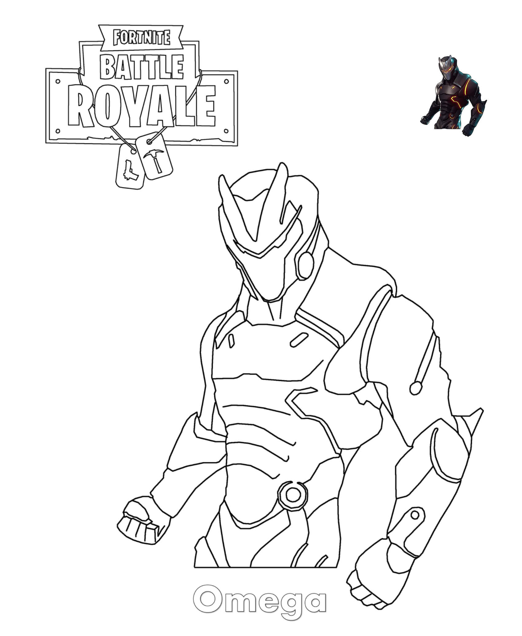 Coloriage Omega Fortnite - Fortnite à imprimer
