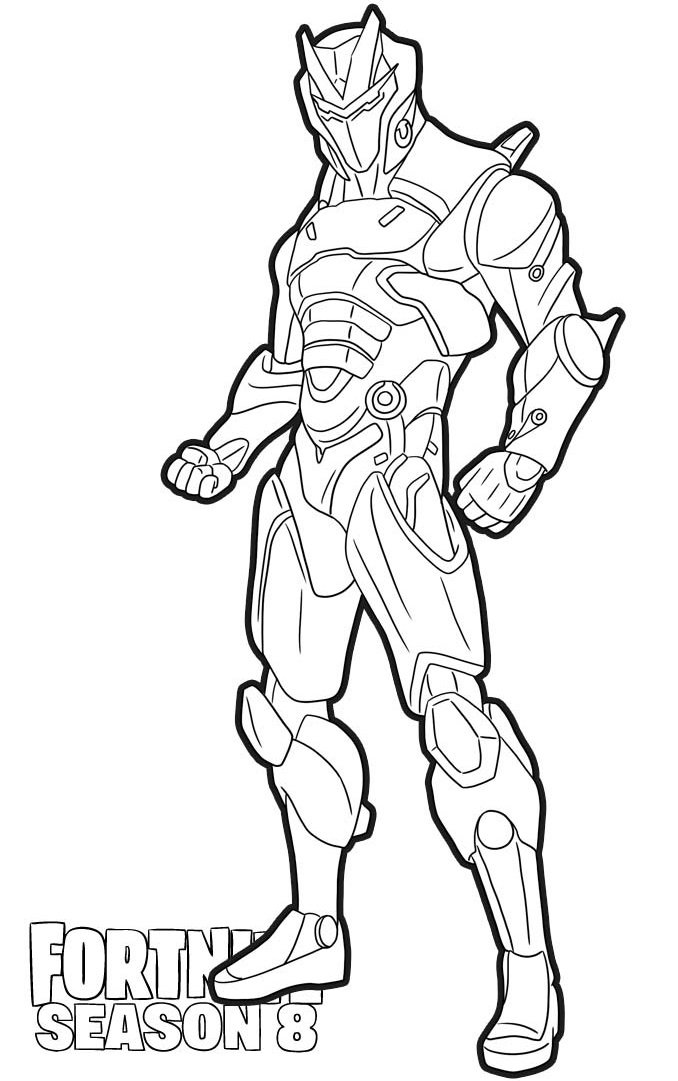 Coloriage Omega en armure technologique Fortnite Season 8 - Fortnite à imprimer