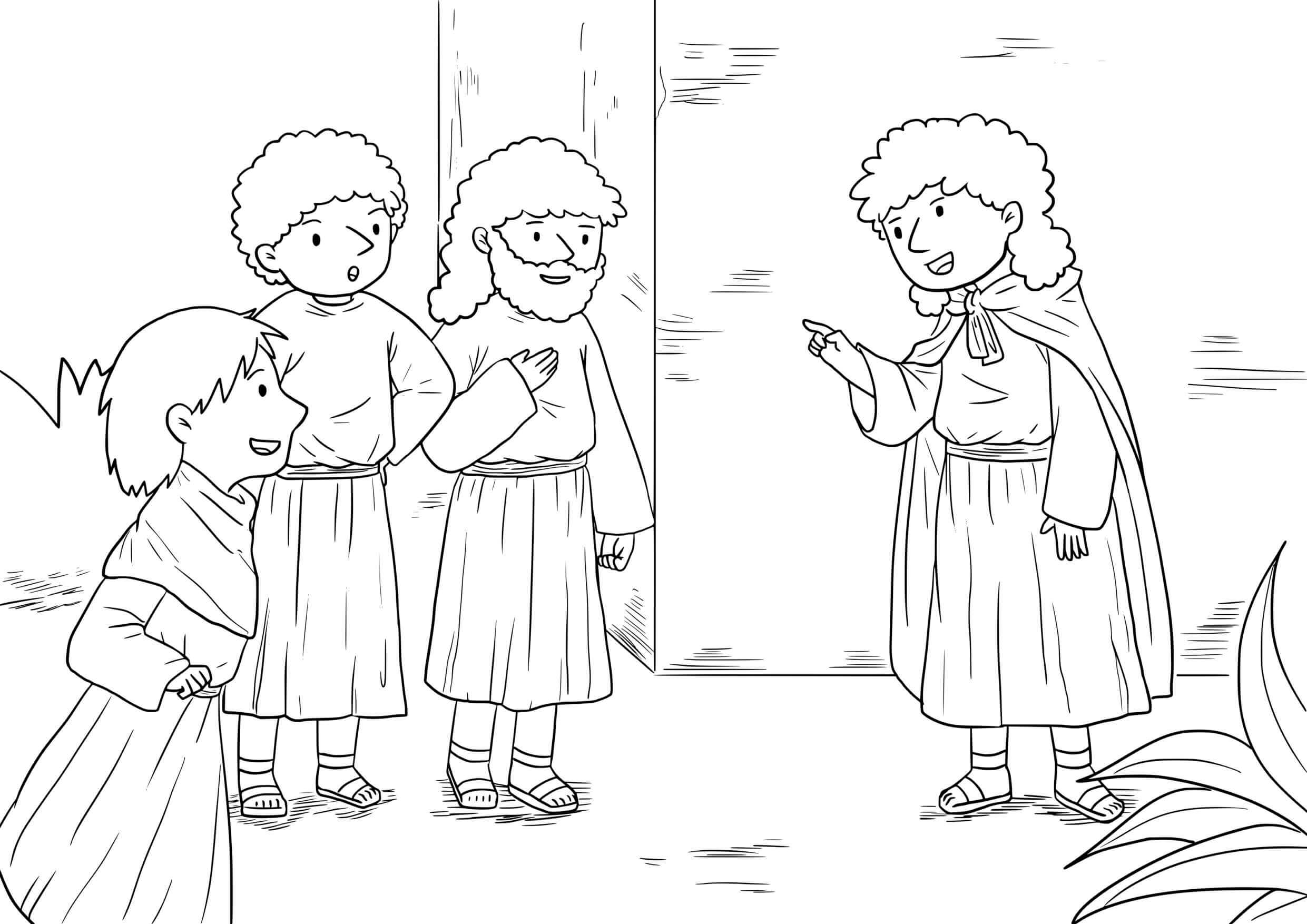Coloriage Miracle du lépreux - Enseignement de Jésus - Jésus à imprimer