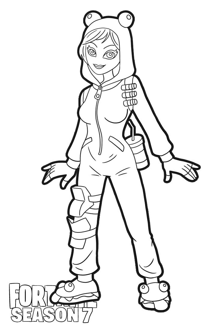 Coloriage Combattant Onesie de Fortnite Saison 7 - Fortnite à imprimer