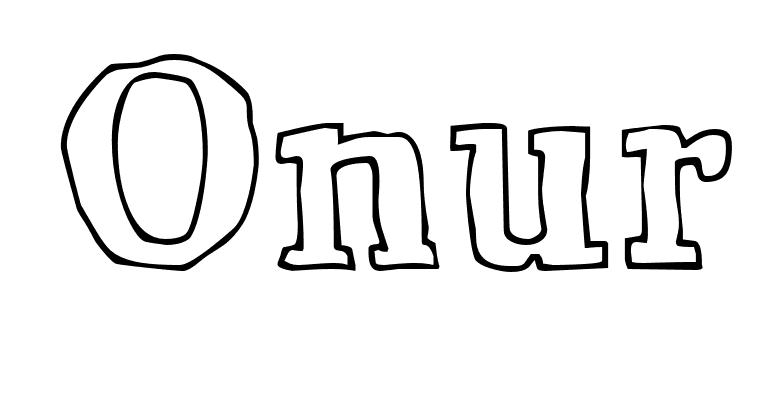 Coloriage Onur - Prénom à imprimer