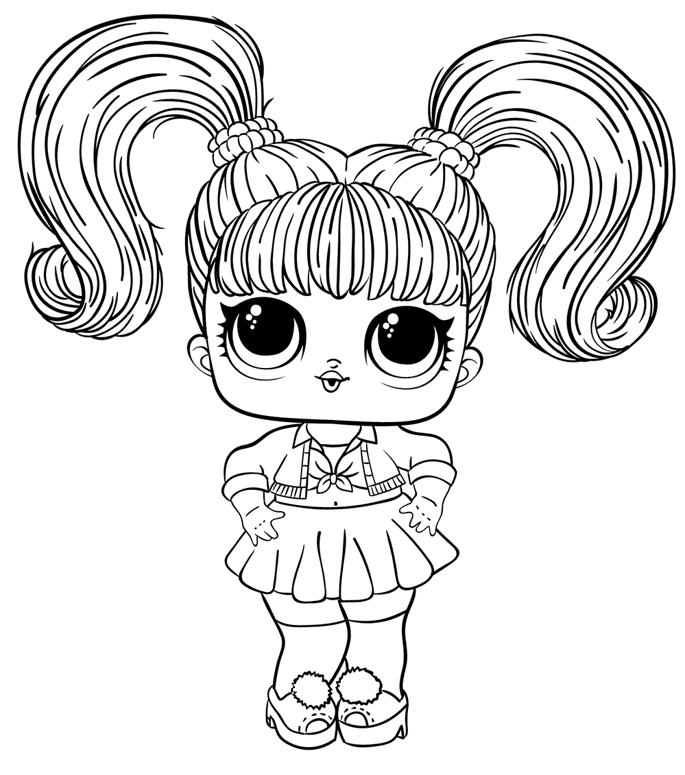 Coloriage Oops Baby Lol Big Sister Free Printable - Poupée LOL Surprise Hair Goals à imprimer