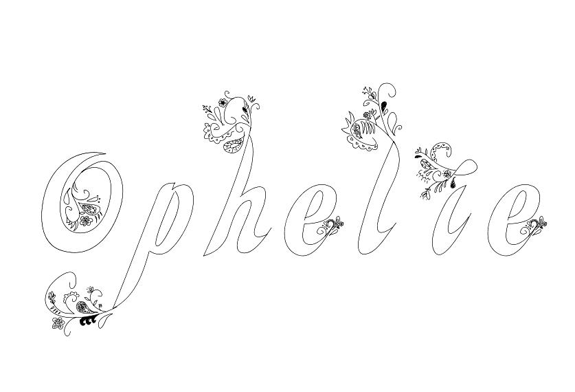 Coloriage Ophelie - Prénom à imprimer