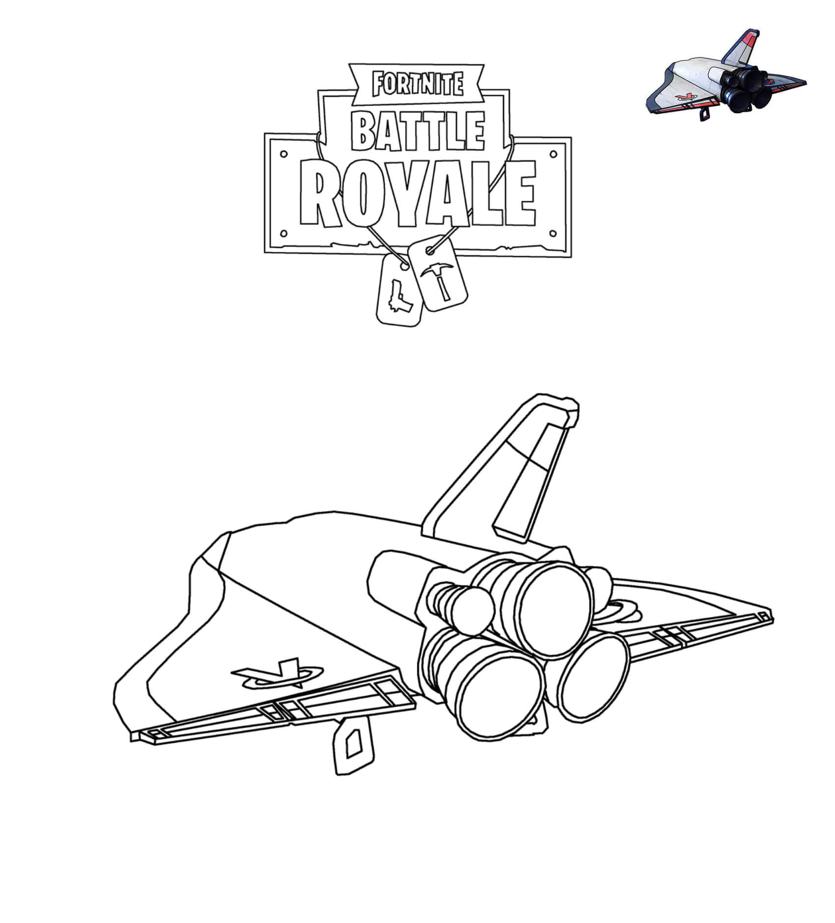 Coloriage Orbital Shuttle Glider Fortnite - Fortnite à imprimer