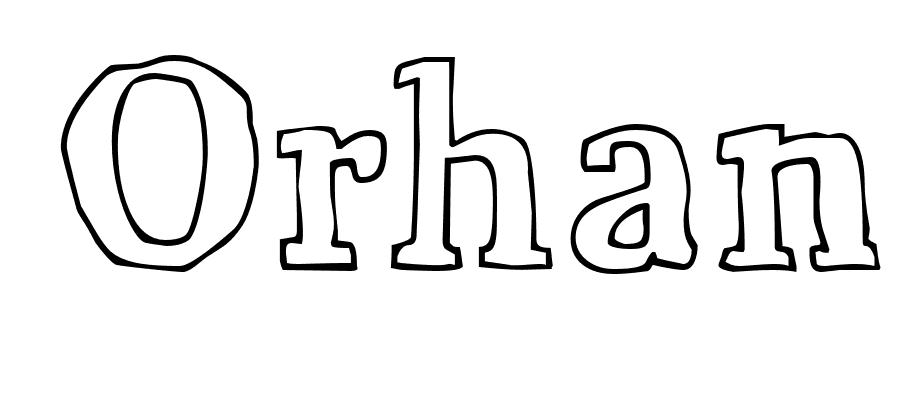 Coloriage Orhan - Prénom à imprimer