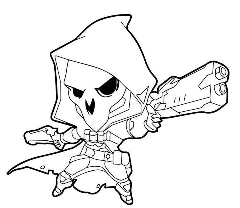 Coloriage Overwatch Reaper Cute - Overwatch à imprimer