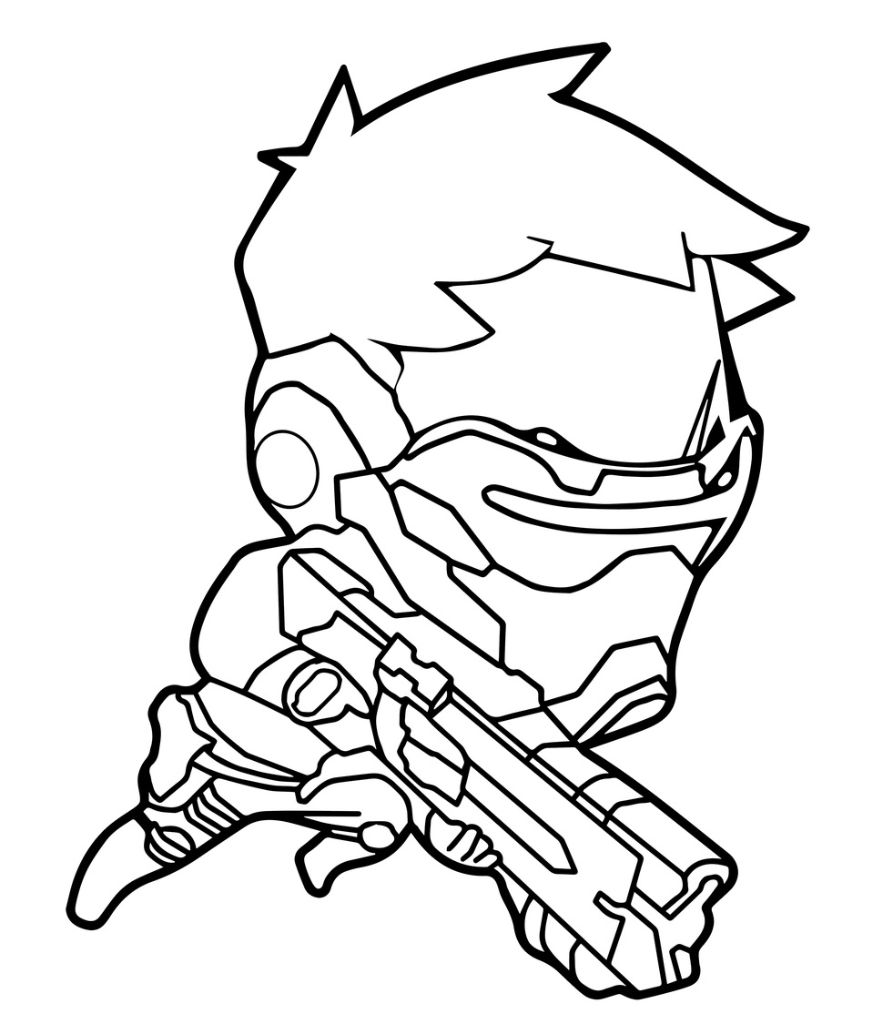 Coloriage Overwatch Soldier 76 Cute Spray - Overwatch à imprimer