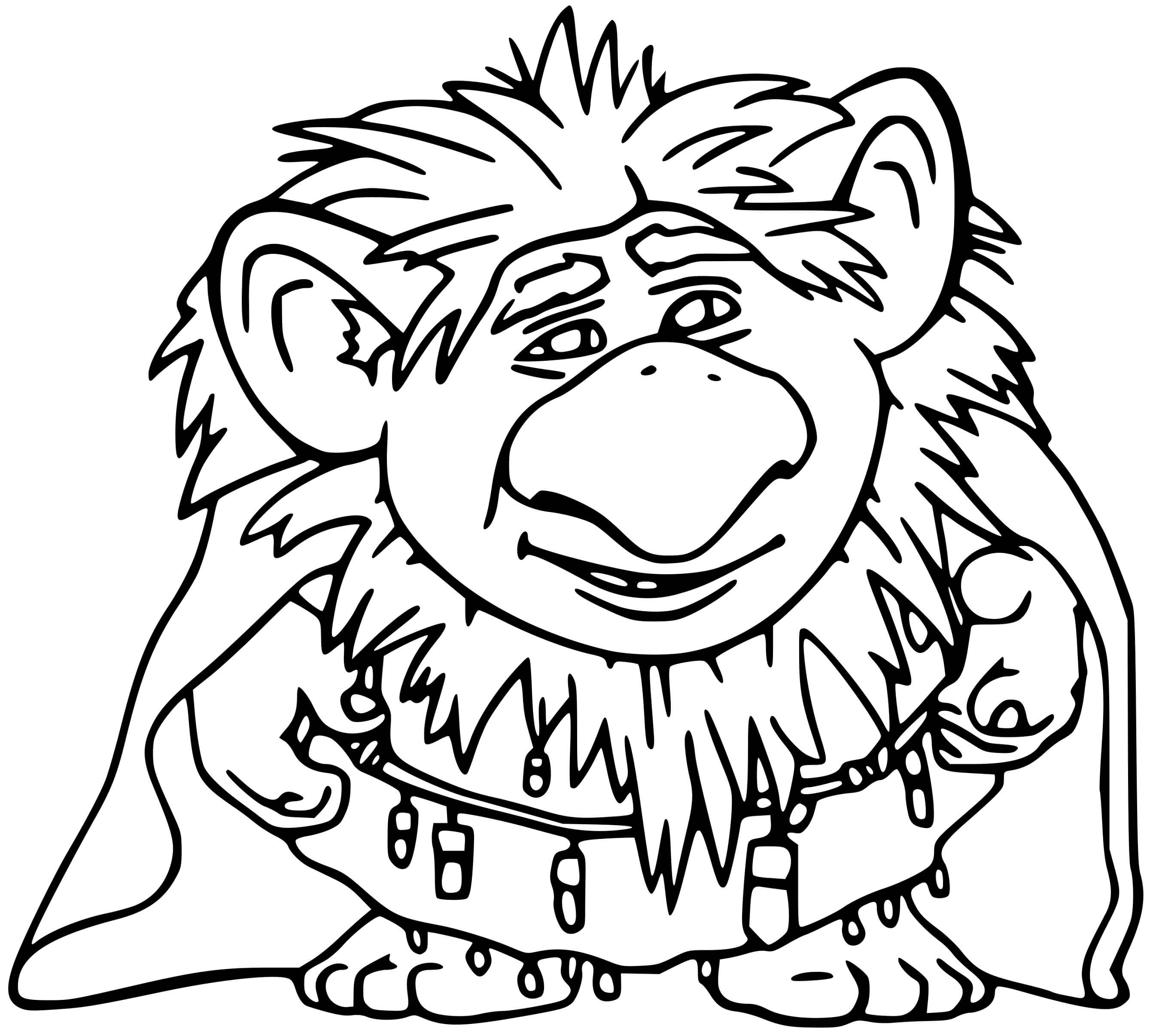 Coloriage Pabbie le troll bienveillant de La Reine des Neiges 2 - La Reine des neiges 2 à imprimer