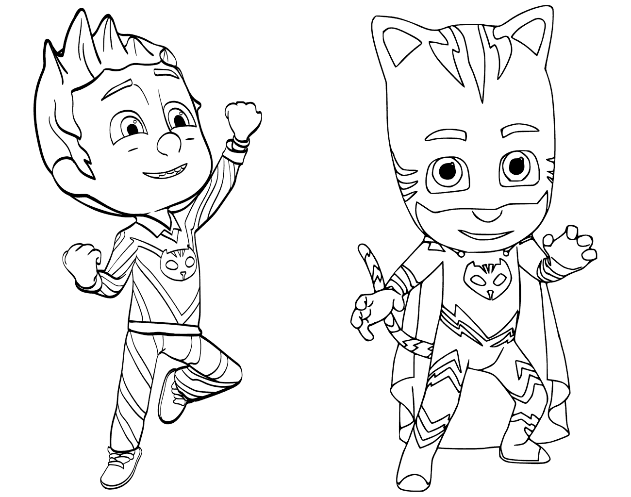 Coloriage Pajama Hero Connor Is Catboy De Pyjamasques - Pyjamasques à imprimer