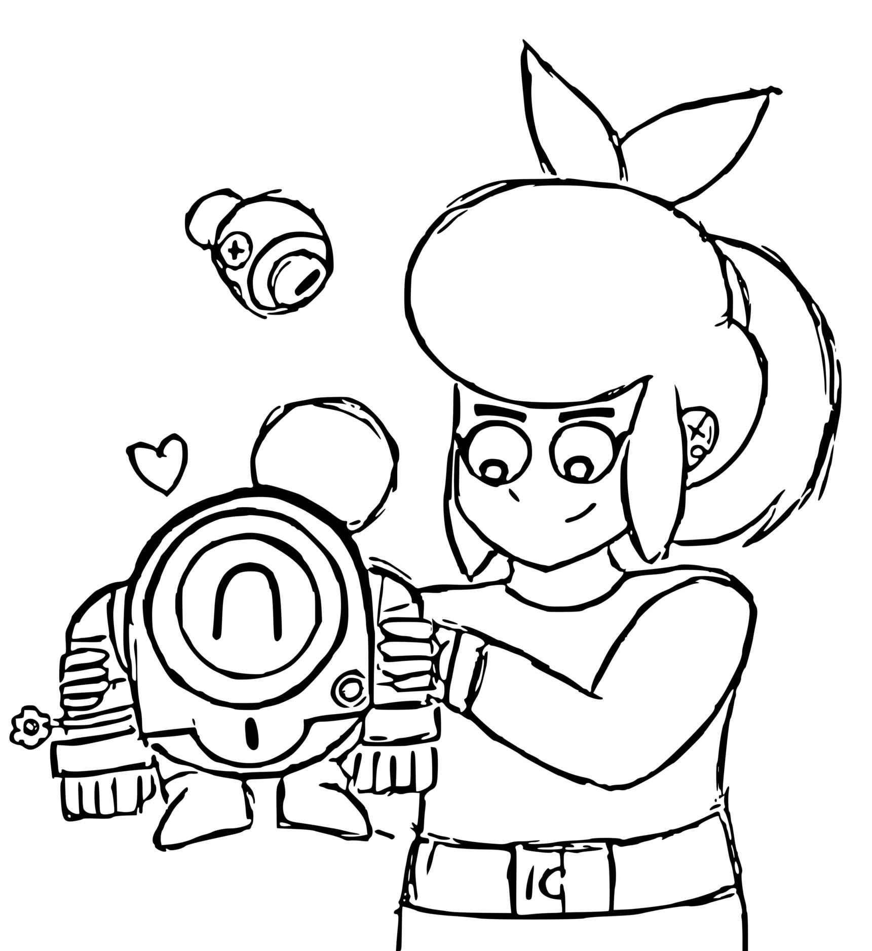 Coloriage Pam Et Robot Nani - Brawl stars à imprimer