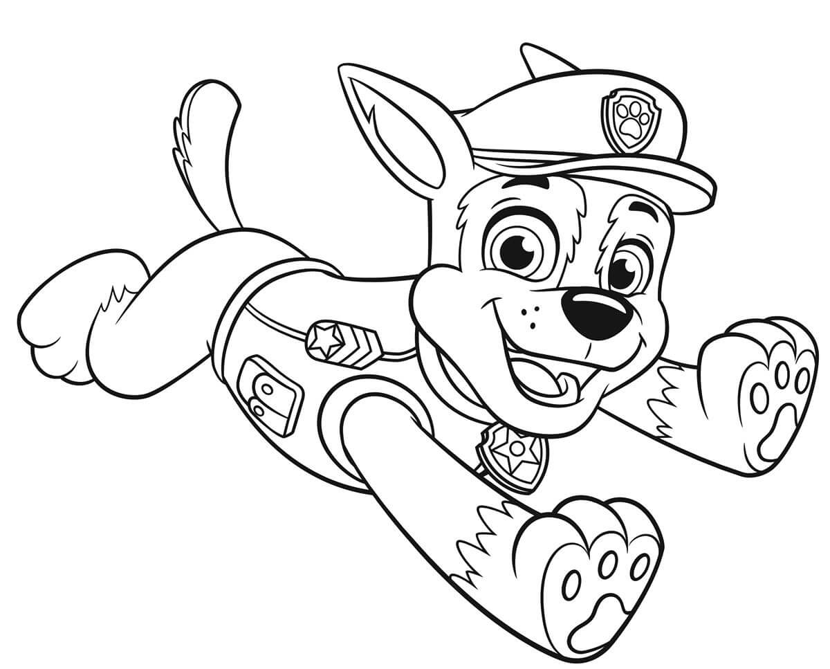 Coloriage Pat Patrouille Chase - Pat patrouille à imprimer