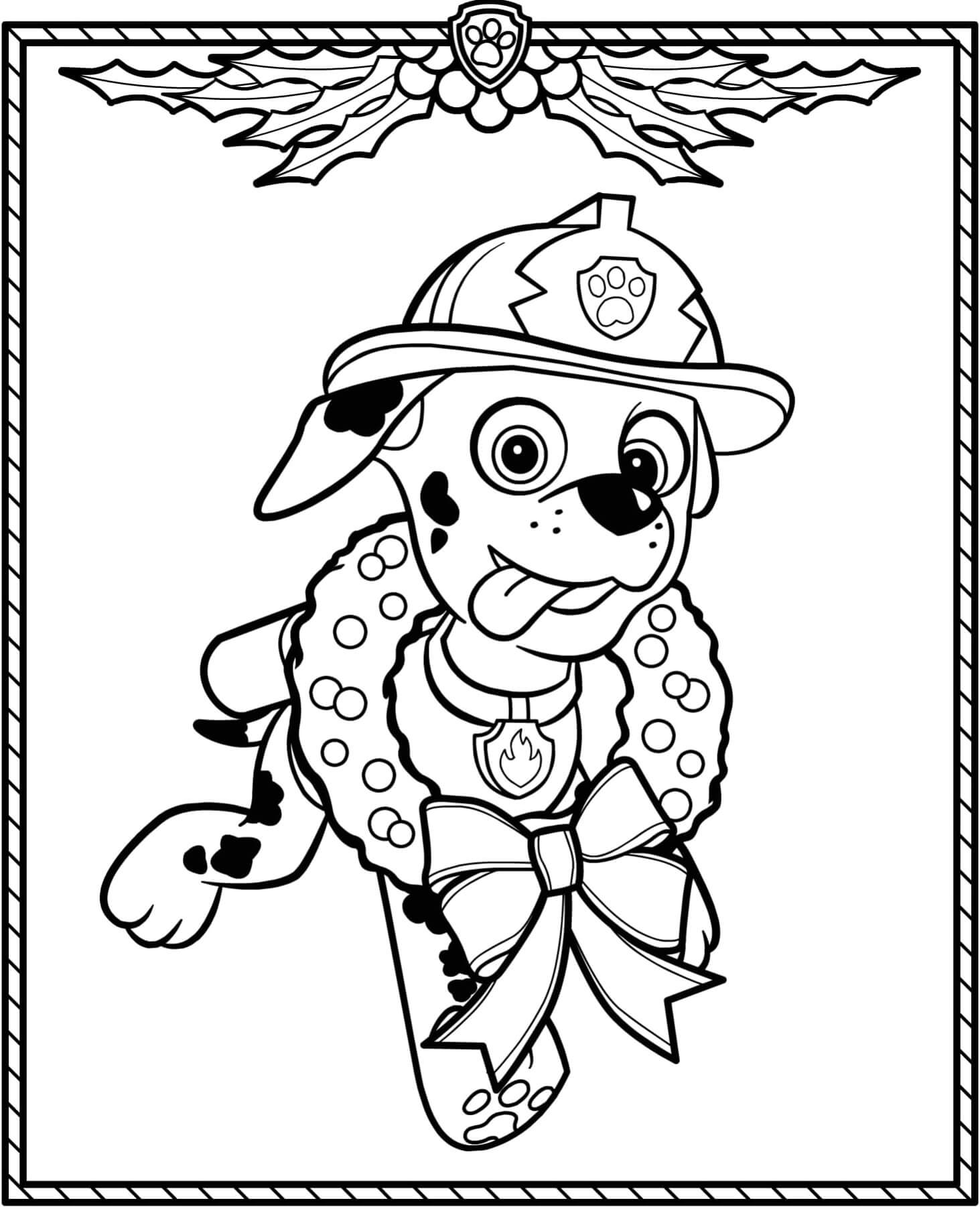 Coloriage Pat patrouille noel