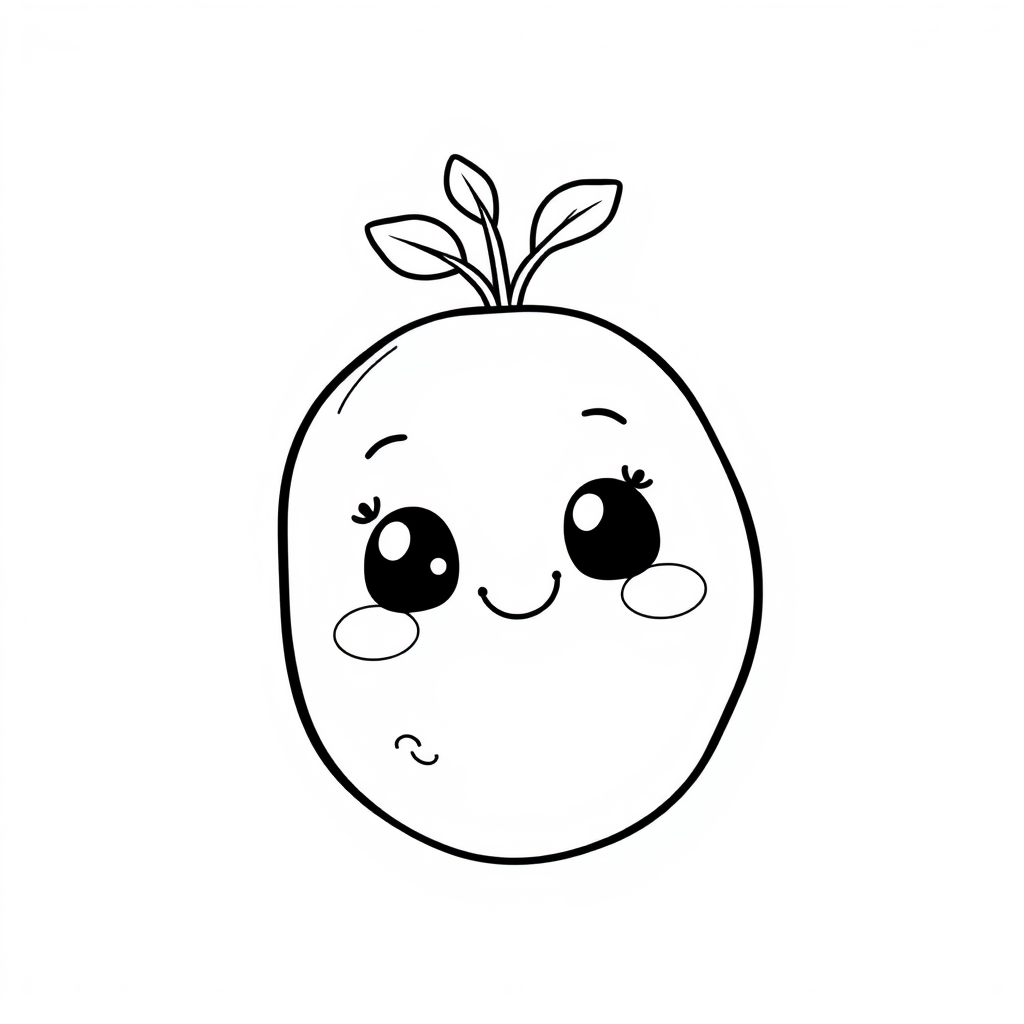 Coloriage Patate Maternelle Légumes Kawaii - Legumes à imprimer