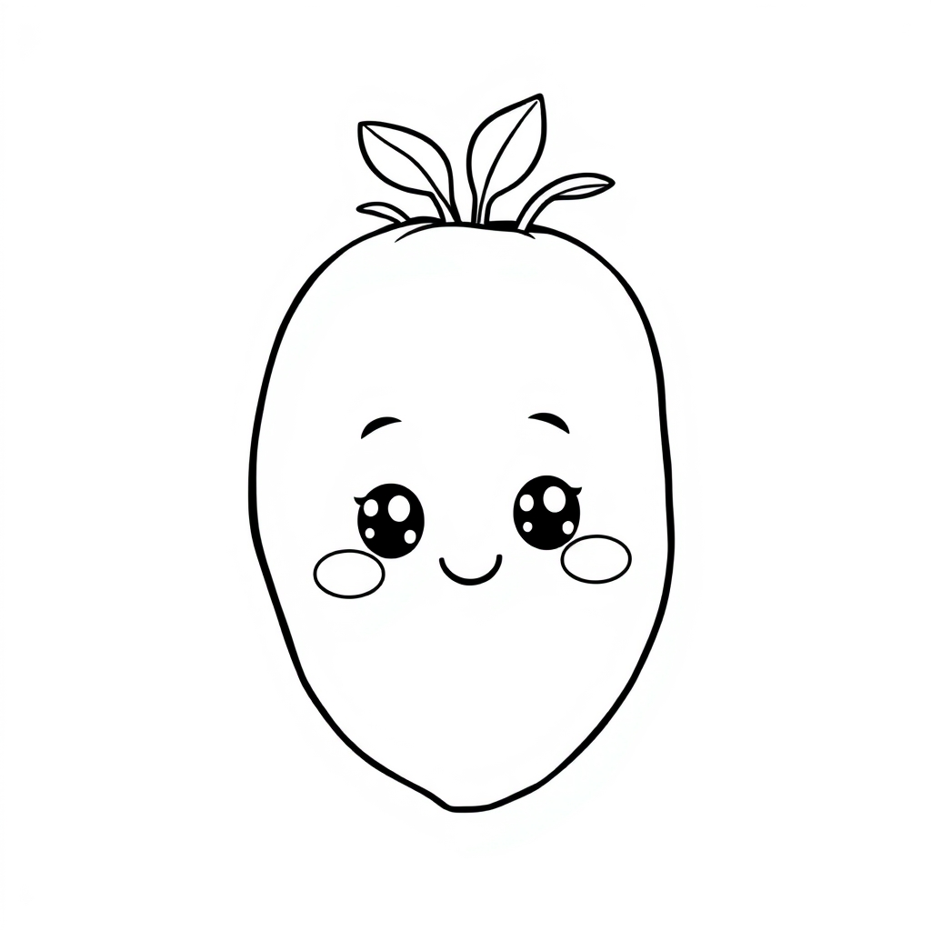 Coloriage Patate à colorier - Légume facile - Legumes à imprimer