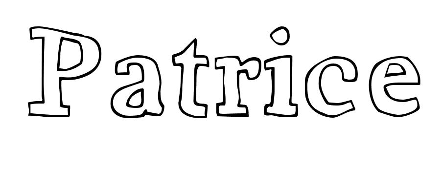 Coloriage Patrice - Prénom à imprimer