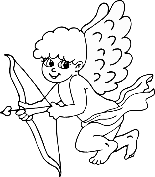 Coloriage Cupidon parfait pour les enfants - Cupidon à imprimer