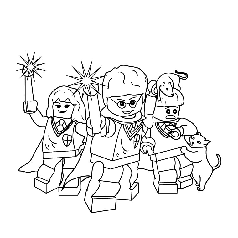 Coloriage Personnages Célèbres Harry Potter - Lego harry potter à imprimer