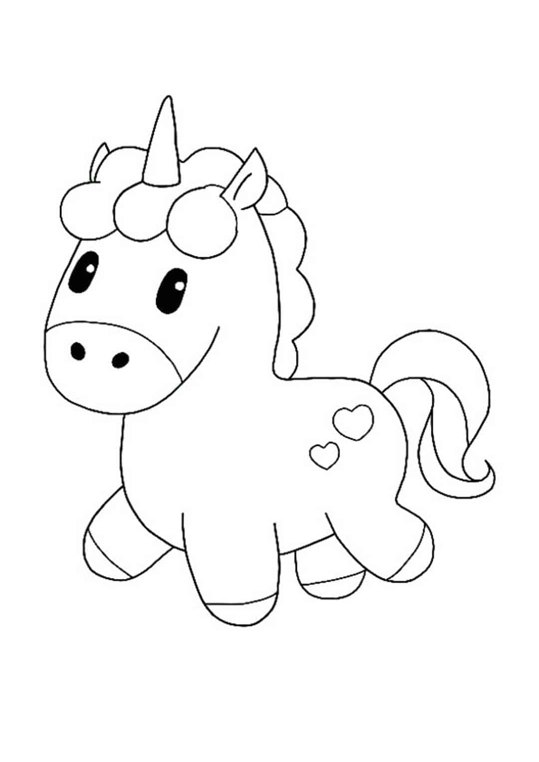 Coloriage Petite Licorne Mignonne Kawaii - Licorne à imprimer