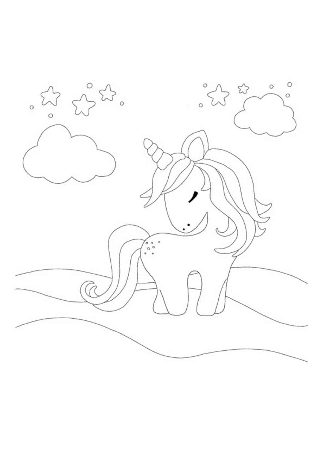 Coloriage Petite Licorne Mignonne - Licorne à imprimer