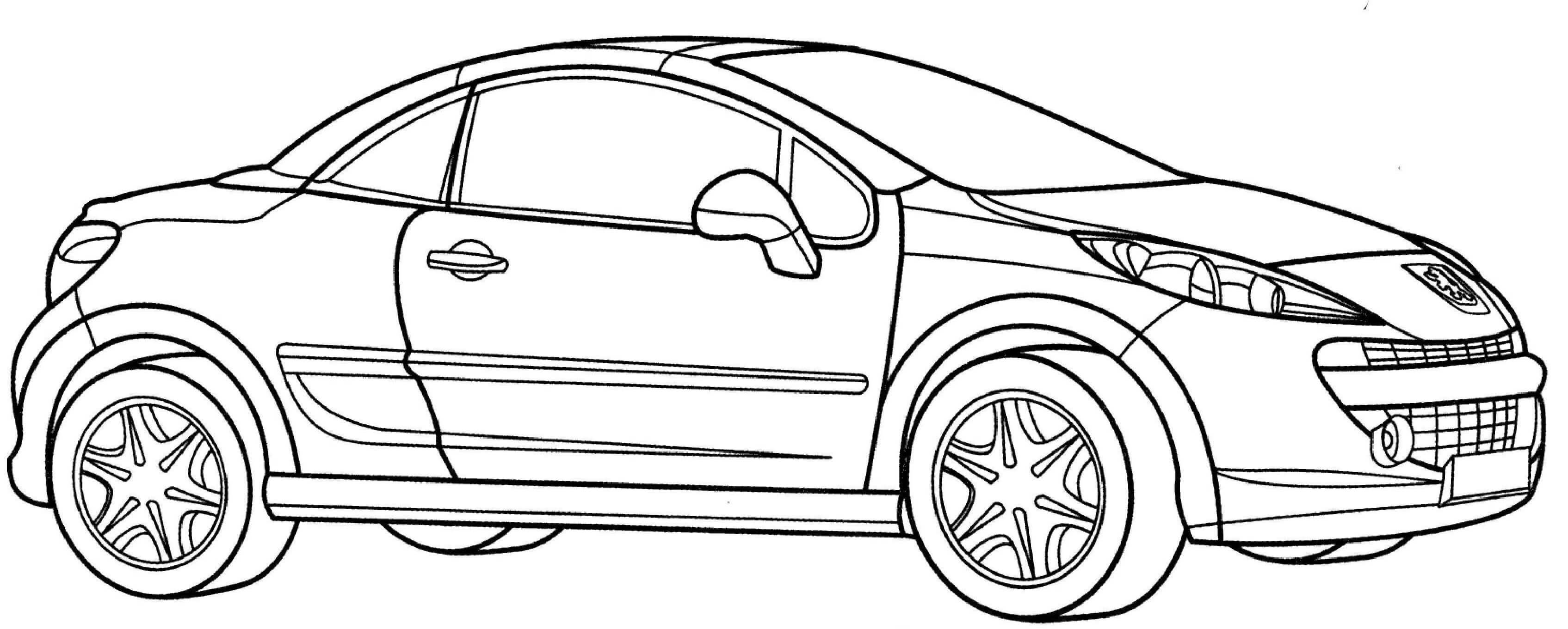 Coloriage Peugeot 206 Cc - Voiture à imprimer