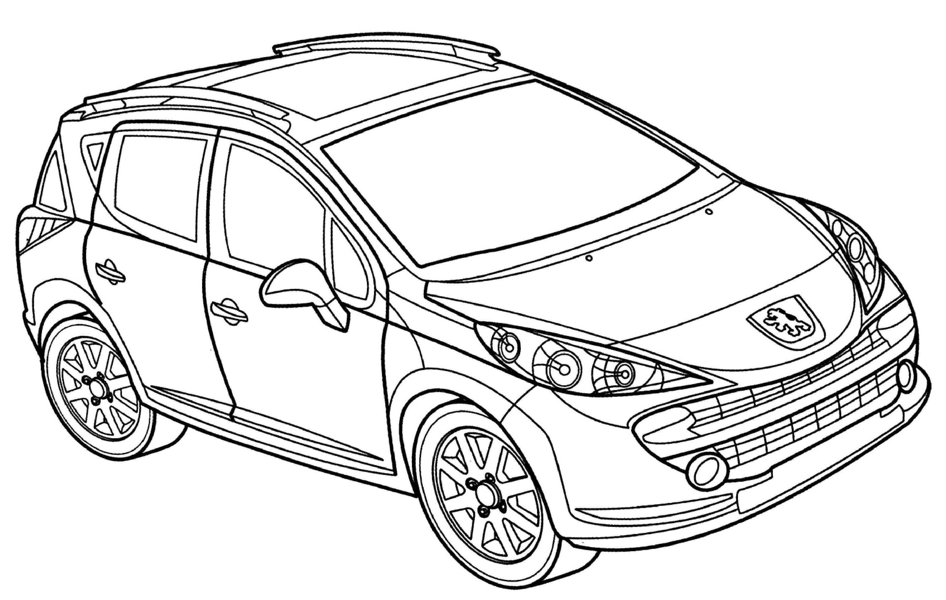 Coloriage Peugeot 207 Sw - Voiture à imprimer