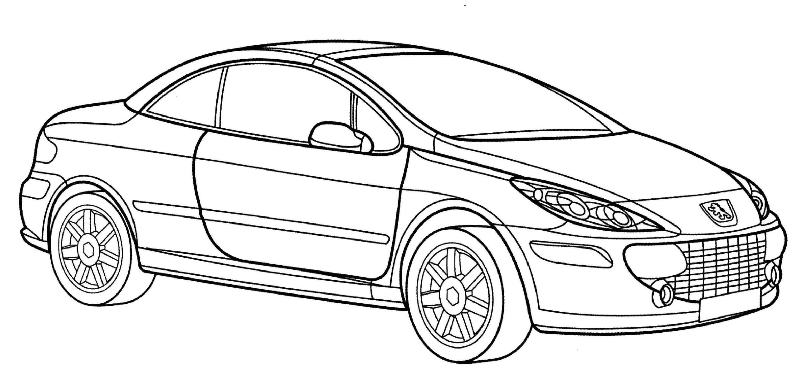 Coloriage Peugeot 307 Cc - Voiture à imprimer