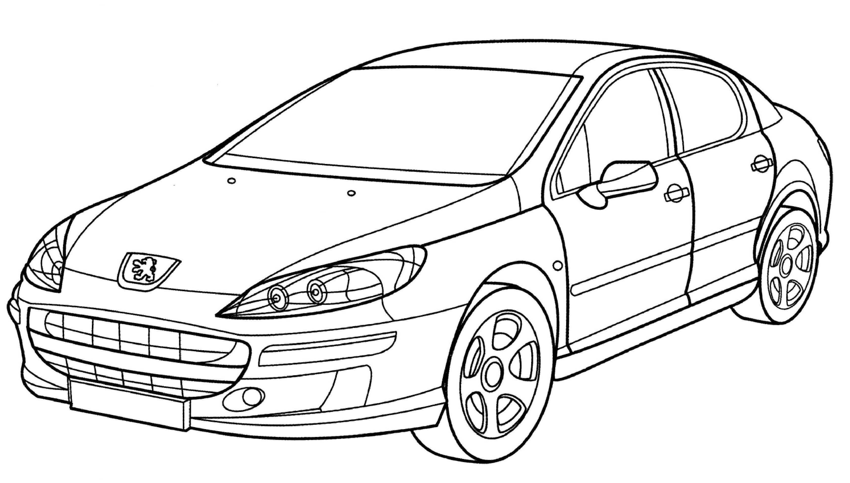 Coloriage Peugeot 407 berline sportive à colorier - Voiture à imprimer