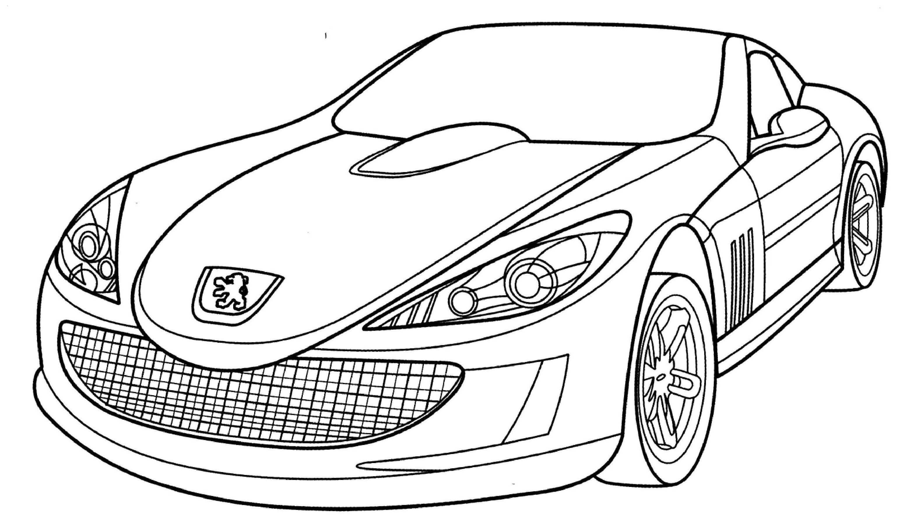 Coloriage Peugeot 907 concept car futuriste - Voiture à imprimer